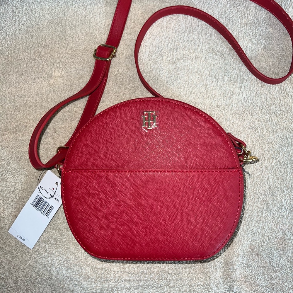 Tommy Hilfiger Red Crossbody Bag with Gold Hardware